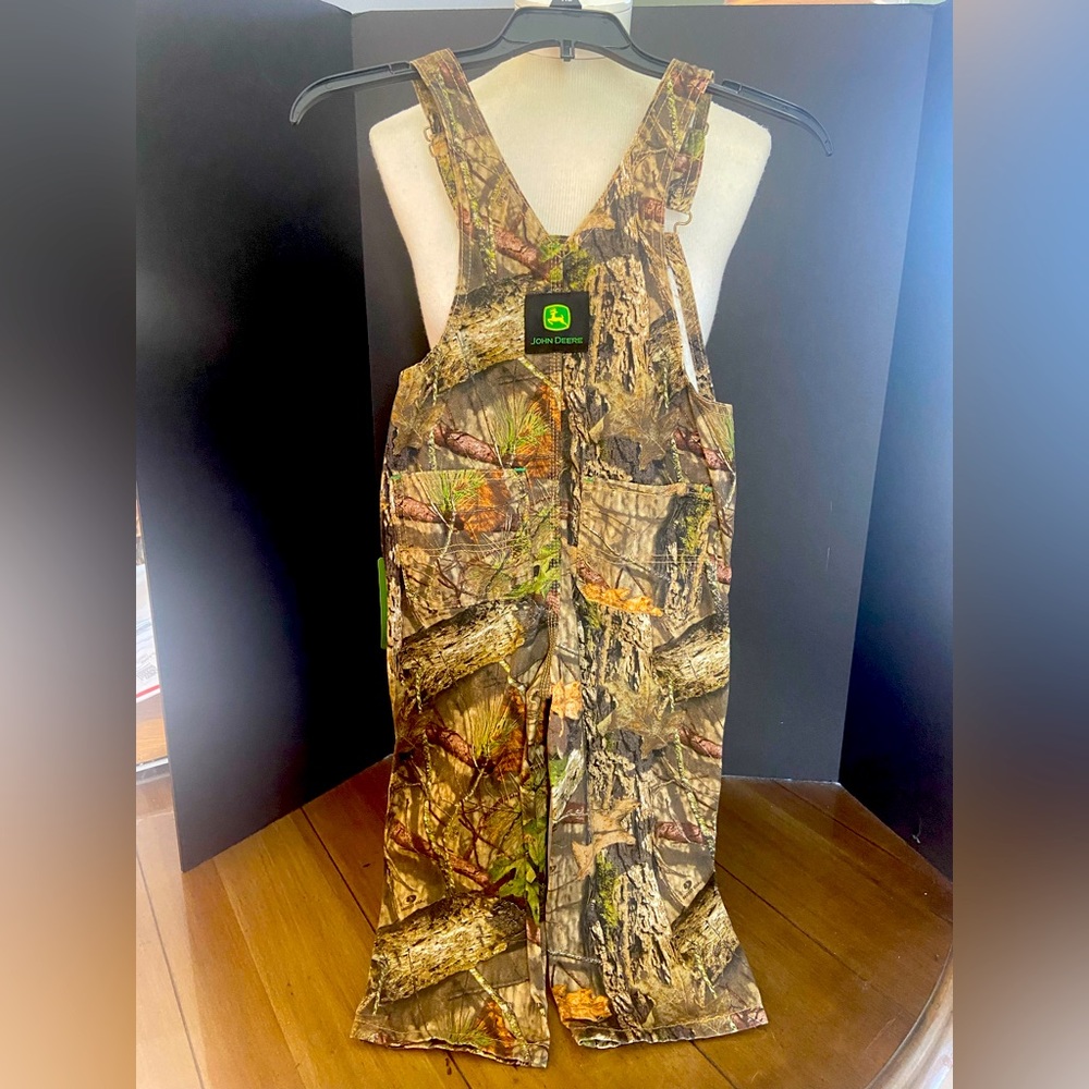 Kids John Deere camo overalls